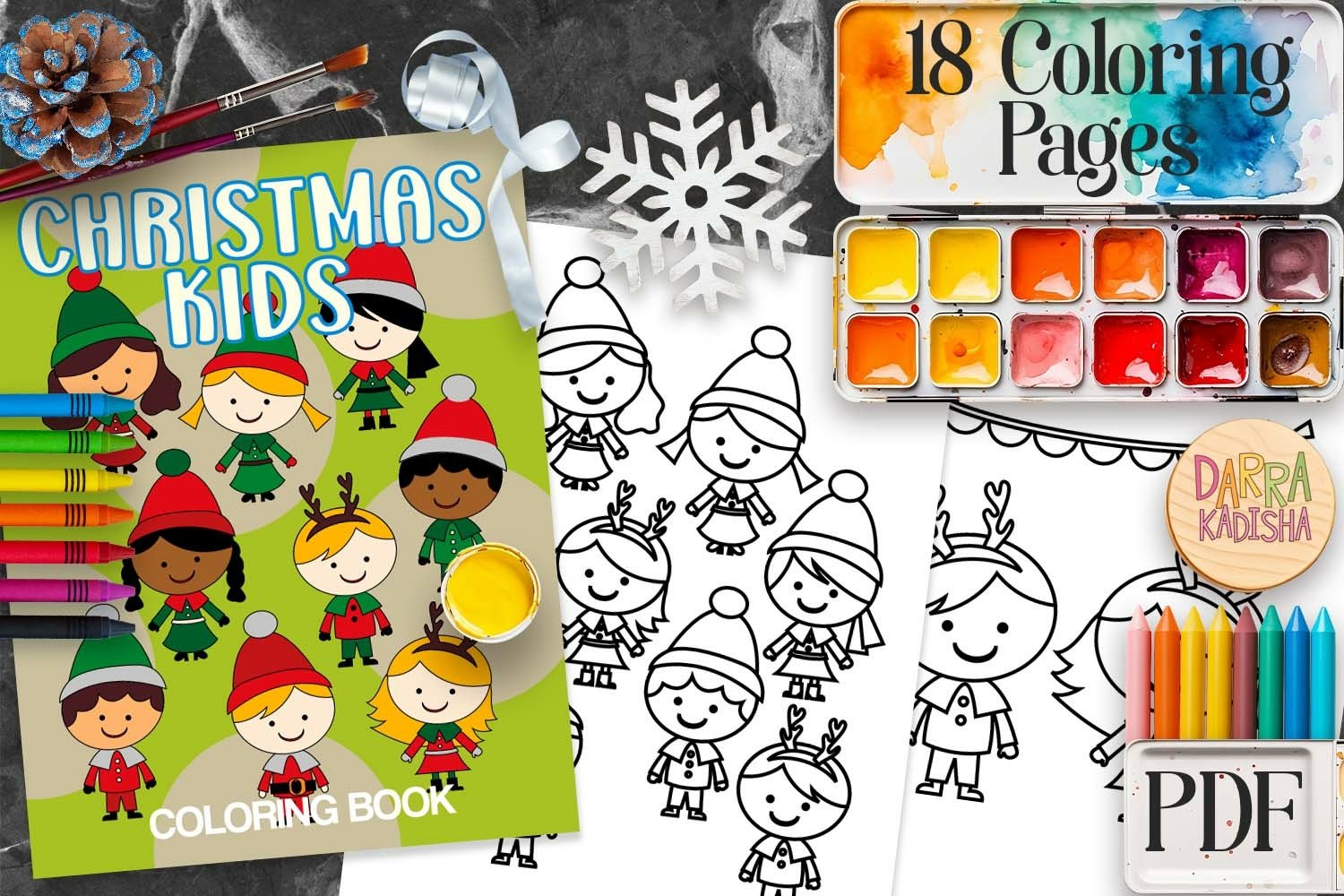 Christmas diversity kids coloring book for kids