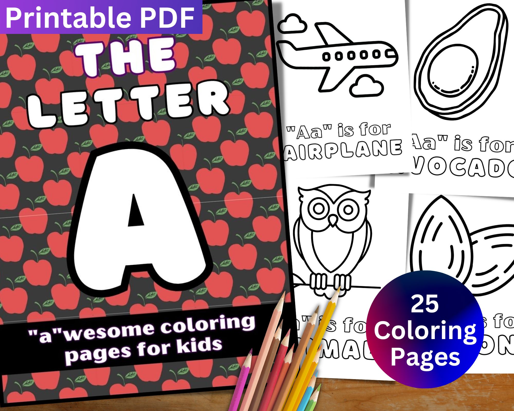 Awesome letter a coloring pages printable pdf for kids