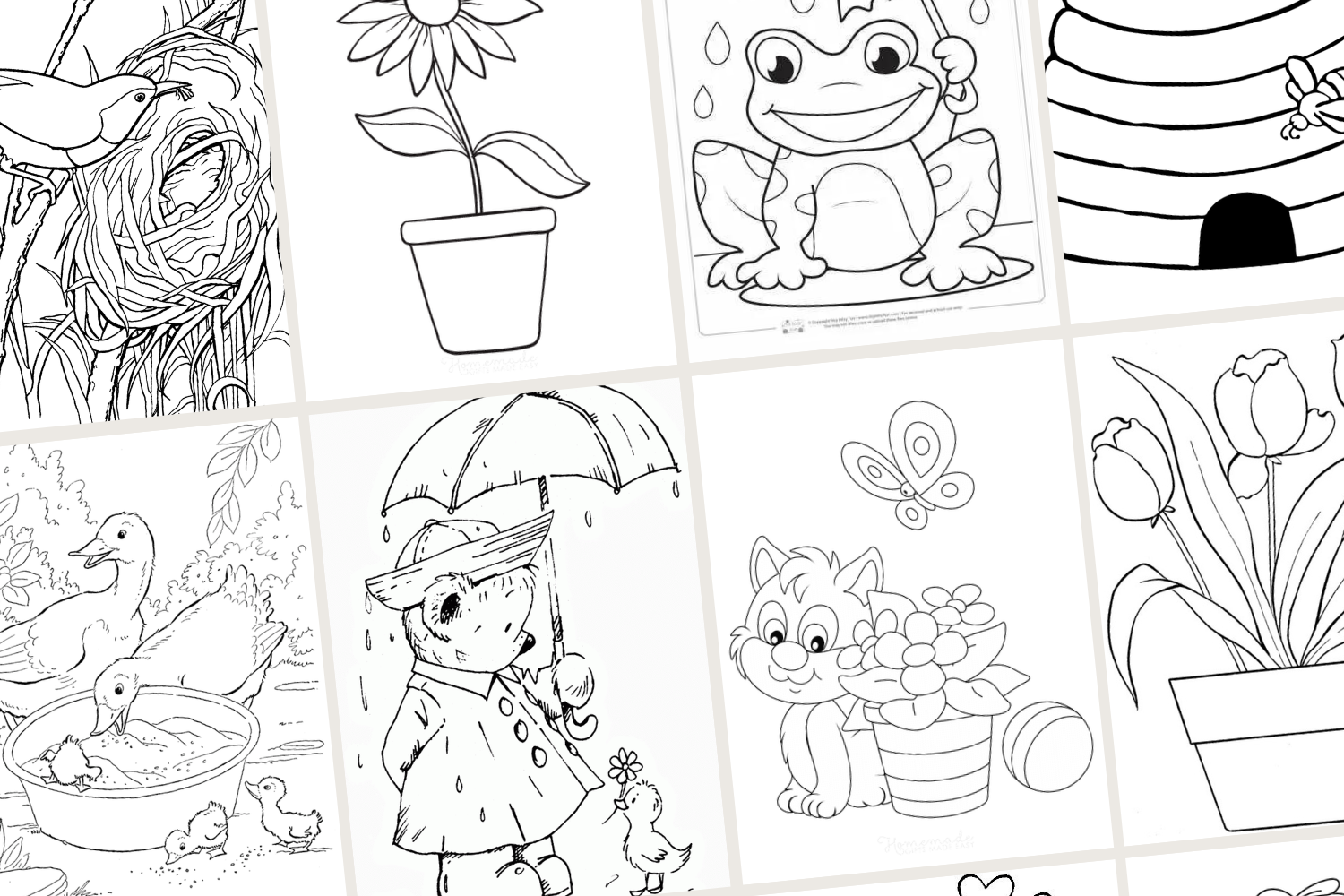Free spring coloring pages
