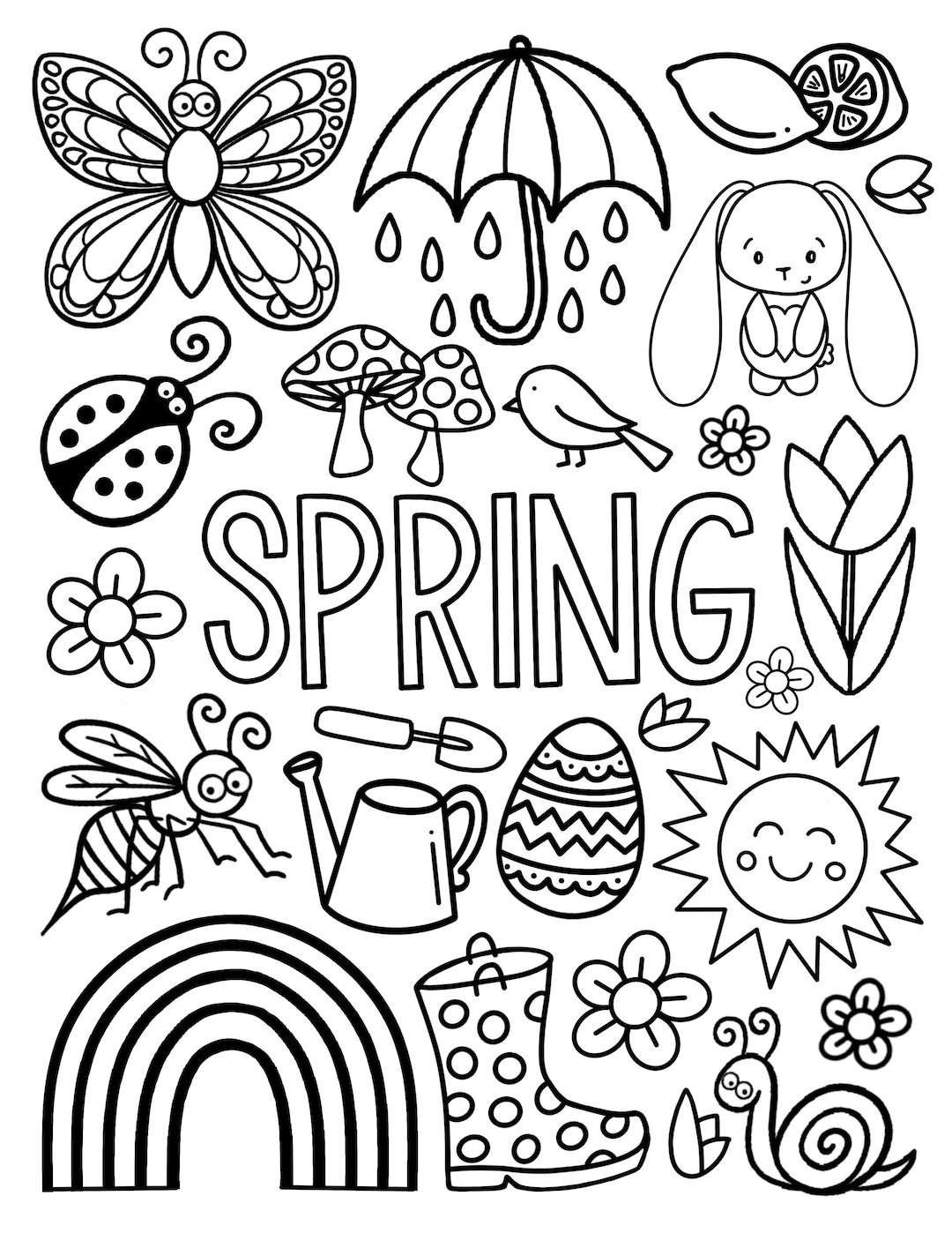 Spring coloring page