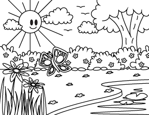 Free printable spring coloring pages