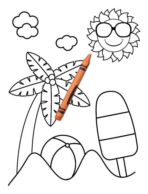Summer coloring book for kids ages