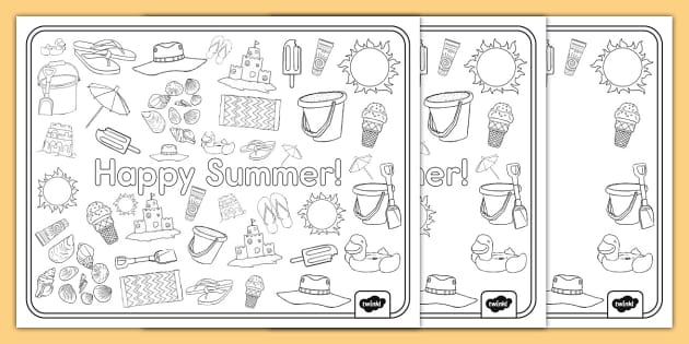 Lets doodle summer coloring sheets teacher made