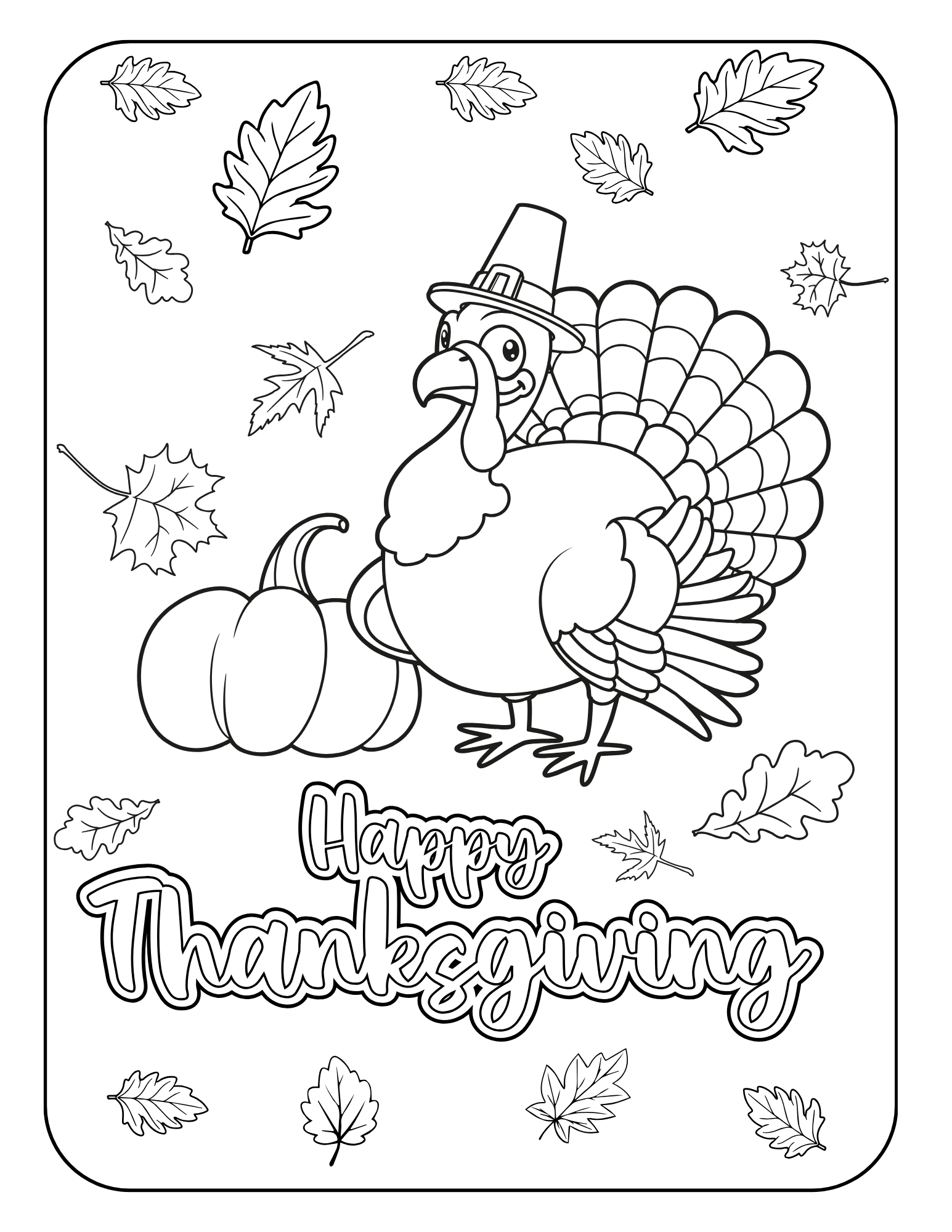 Cute thanksgiving coloring pages for kids and adults