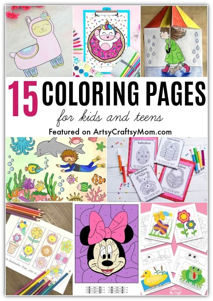 Pretty printable coloring pages for kids