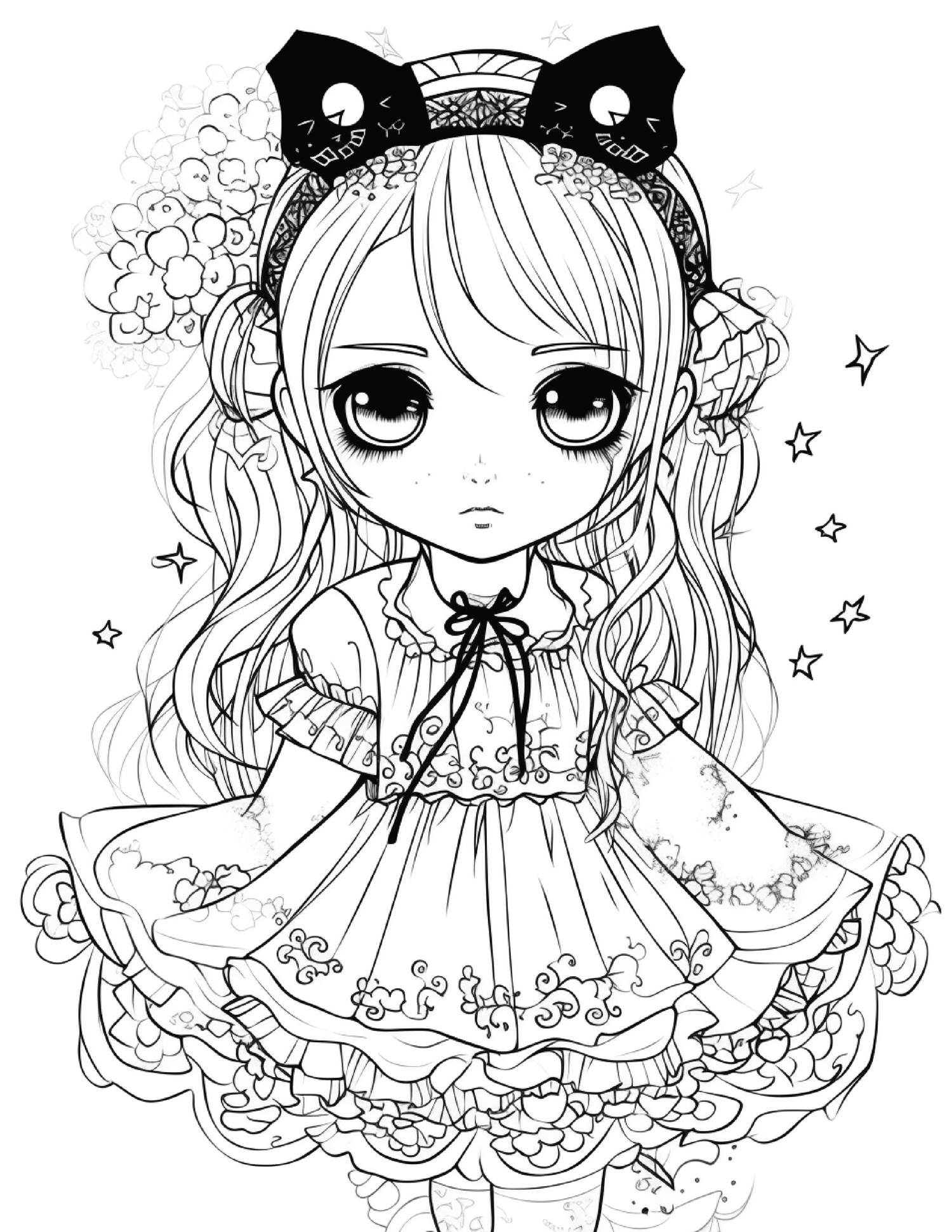 Creepy cute kawaii coloring pages for kids printable coloring pages for kids