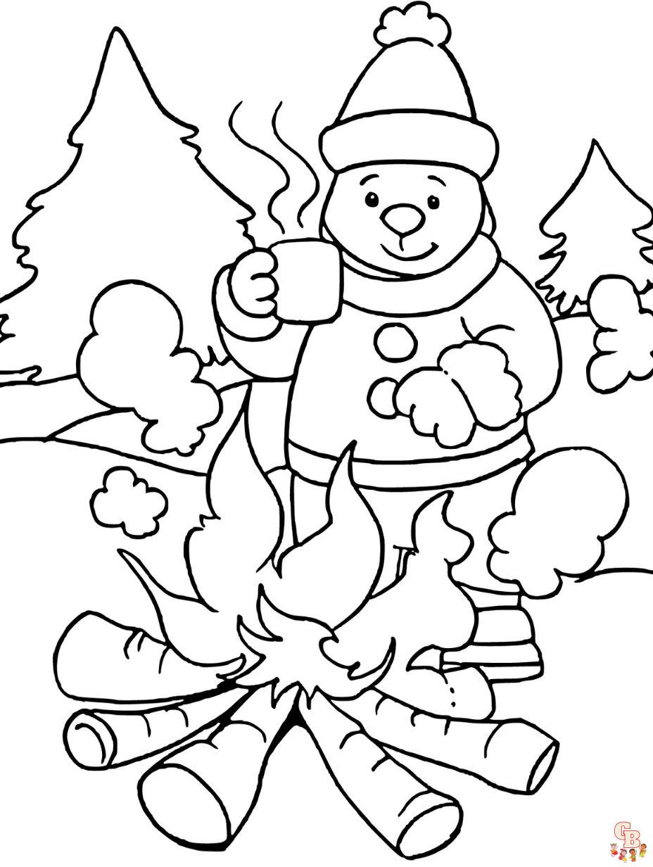 Winter coloring pages for kids