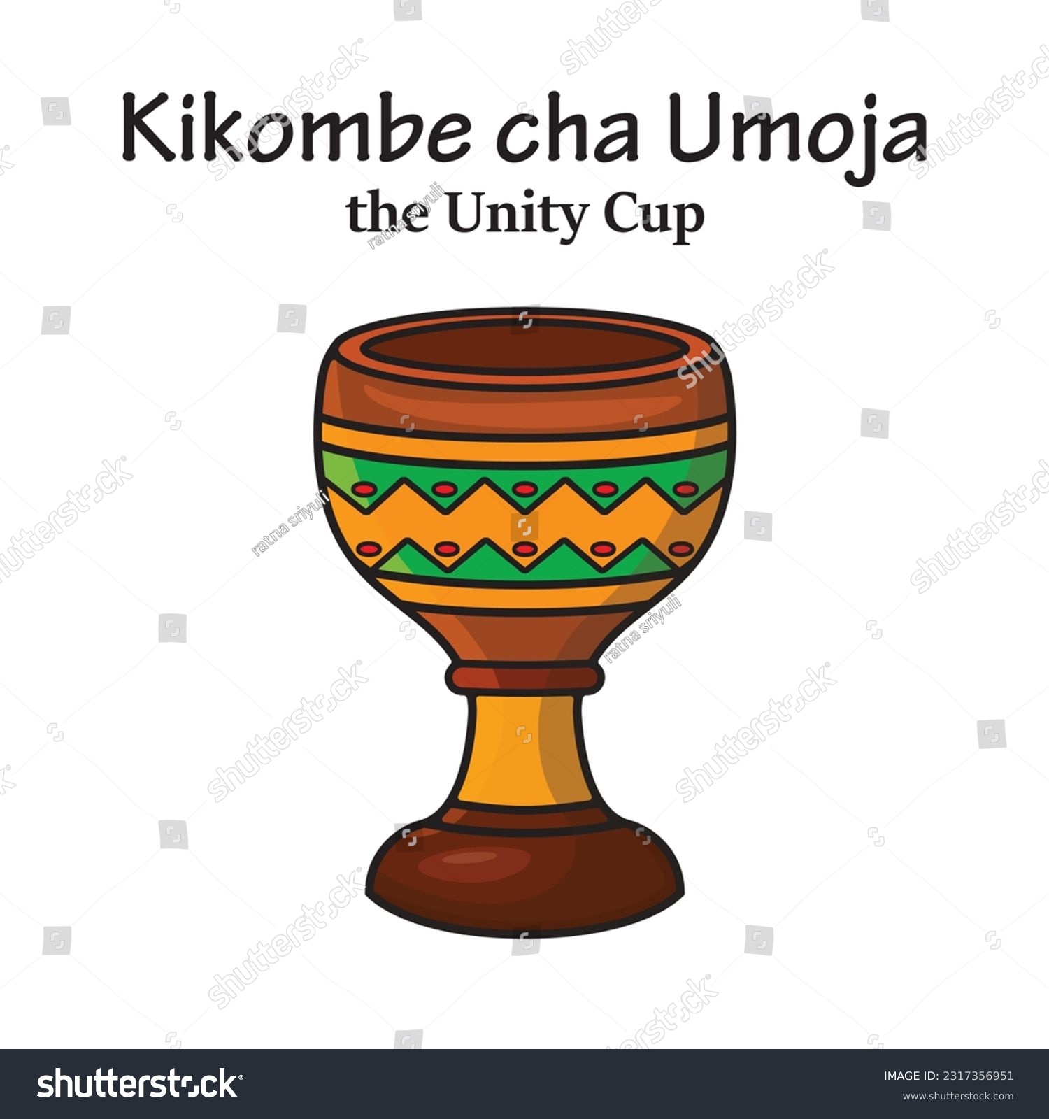 Kikombe cha umoja traditional symbol kwanzaa stock vector royalty free