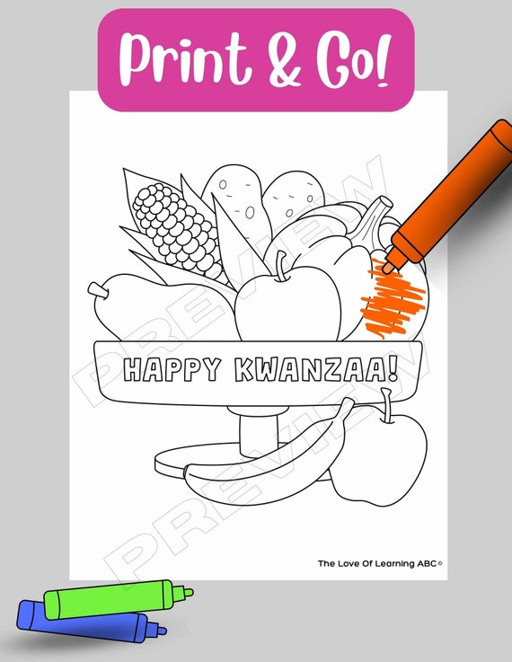 Kwanzaa coloring colouring pages printable worksheets pages pdf africa celebration kinara unity cup candle holder mishumaa saba mat instant download