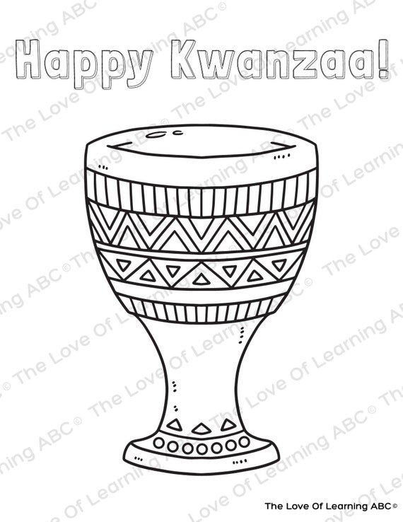 Kwanzaa coloring colouring pages printable worksheets pages pdf africa celebration kinara unity cup candle holder mishumaa saba mat instant download