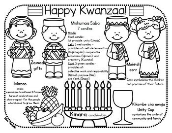 Kwanzaa informational coloring pages informational mini poster in color