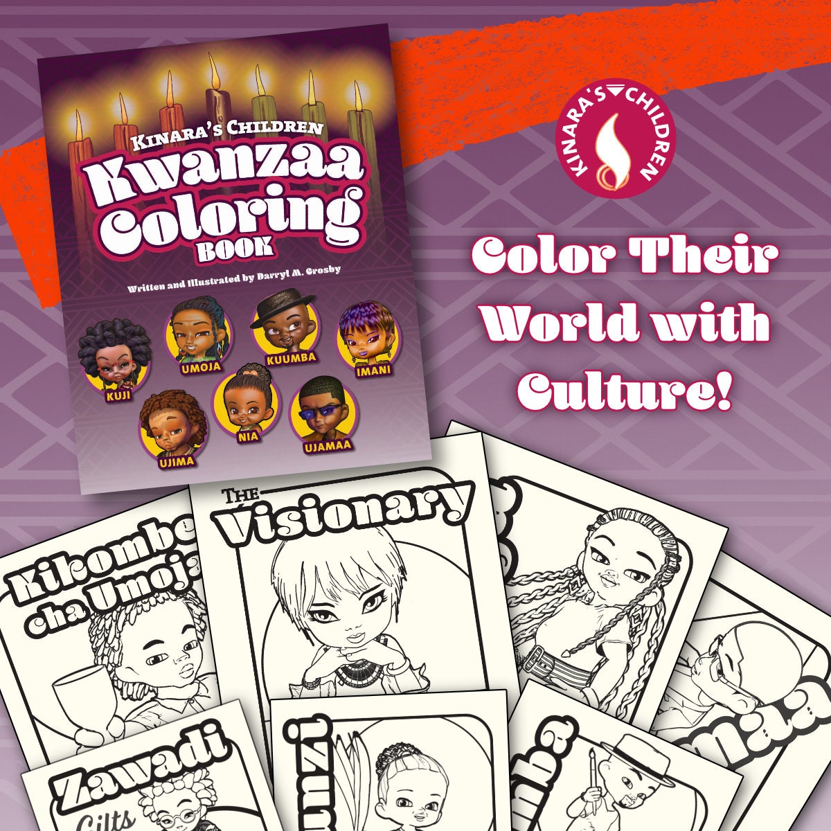 Kwanzaa coloring book african american cultural activities for children