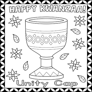 Kwanzaa coloring page unity cup kikombe cha umoja kwanzaa symbols coloring page