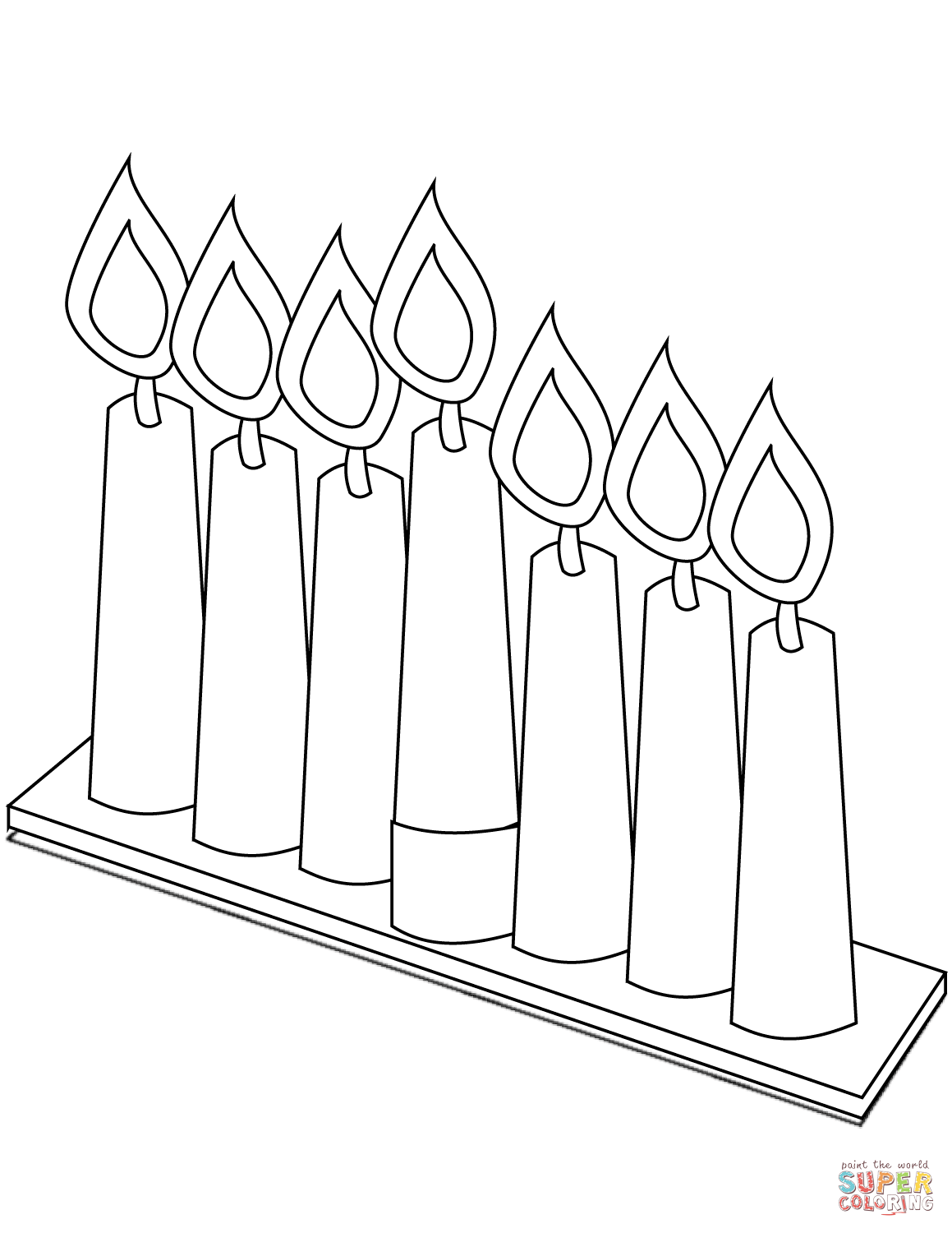 Seven candles for kwanzaa coloring page free printable coloring pages