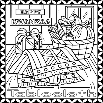 Kwanzaa mazao gift on tablecloth feast coloring page symbol coloring sheet