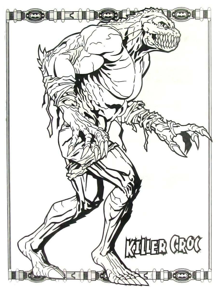 Batman killer croc coloring book page printable killer croc coloring pages adult coloring designs