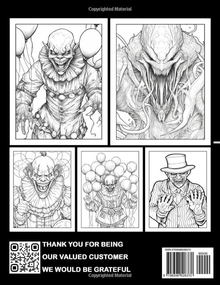 Horror movie monsters coloring book a creepy coloring book for teens and adults