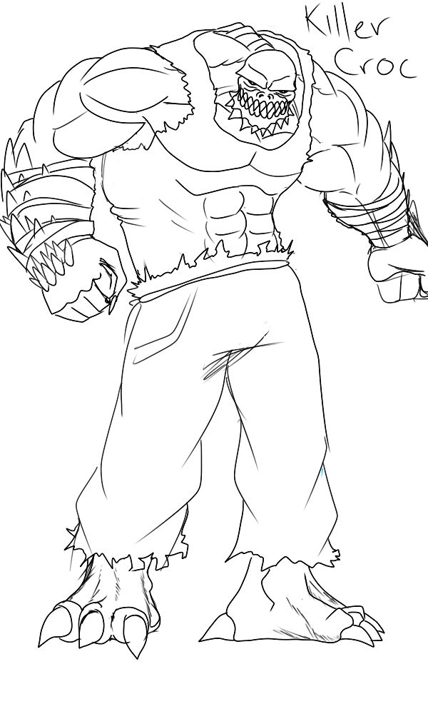 Killer croc lineart by devilkingoz on