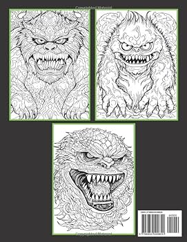 Monsters coloring book for adults terrible scary monster pictures for horror lovers stress relief and relaxation they great for halloween mctom felix books