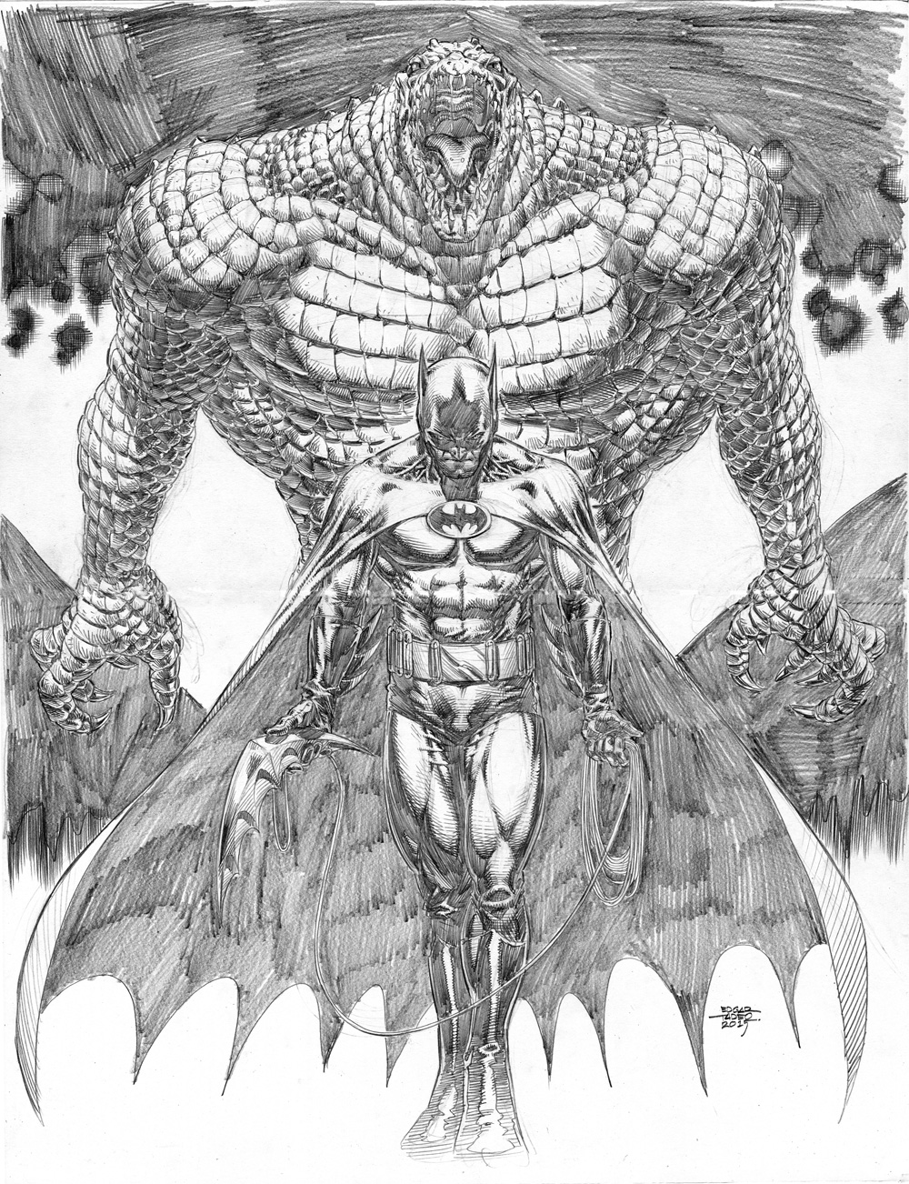 Batman vs killer croc by edtadeo on