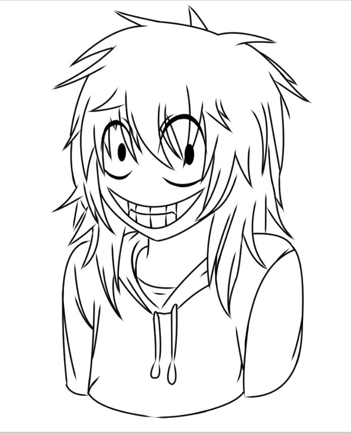 Jeff the killer lineartcoloring page by latianamca on