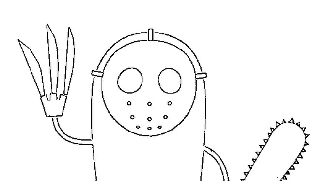 Coloring page dumb ways to die invite a psycho killer inside