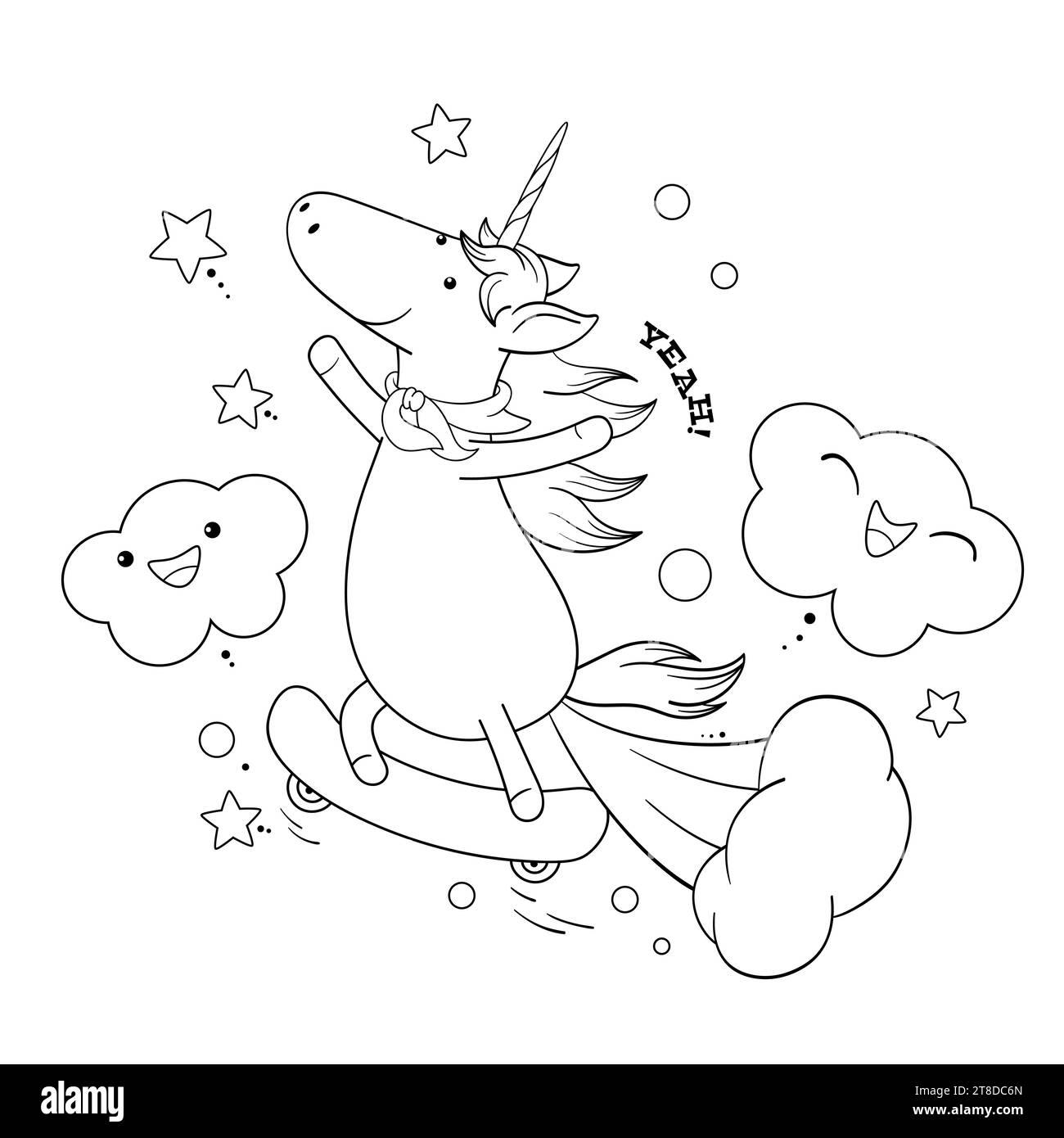 Coloring page unicorn hi