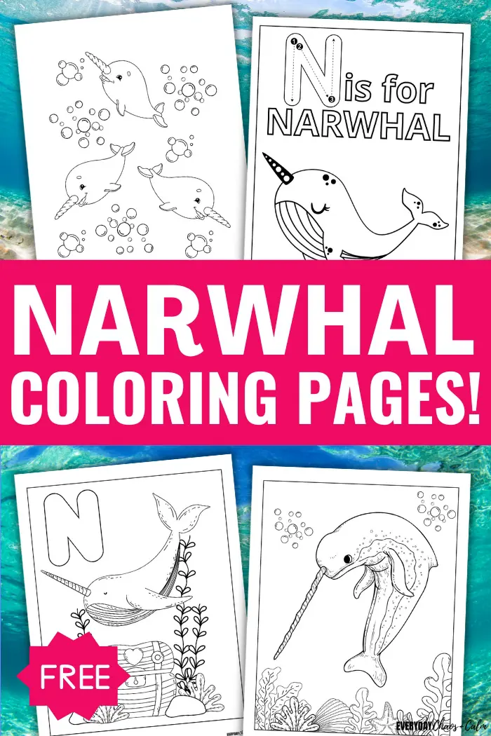 Free narwhal coloring pages for kids