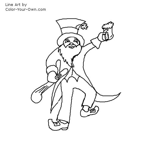 Dancing lerprechaun coloring page