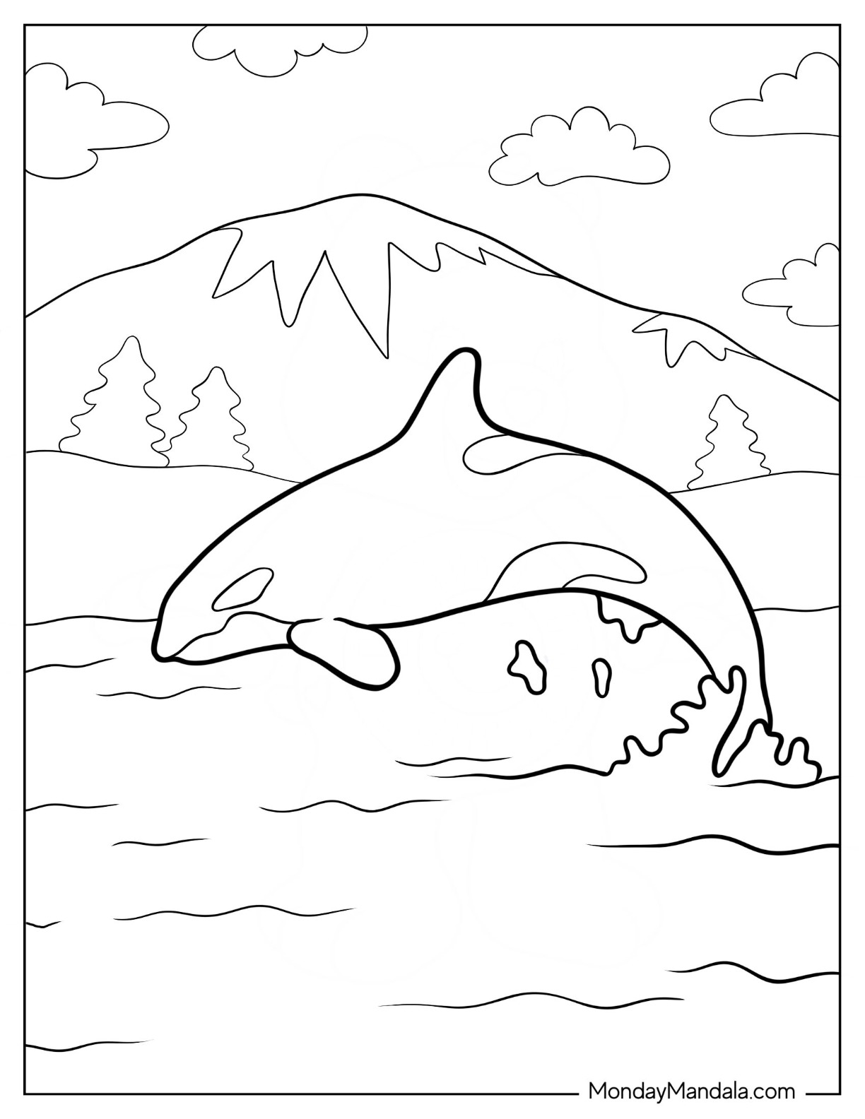 Killer whale coloring pages free pdf printables