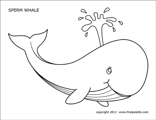 Whale free printable templates coloring pages