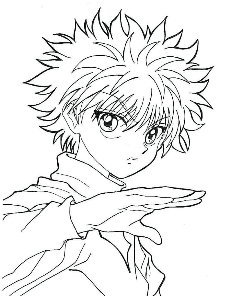 Killua zoldyck coloring pages printable for free download