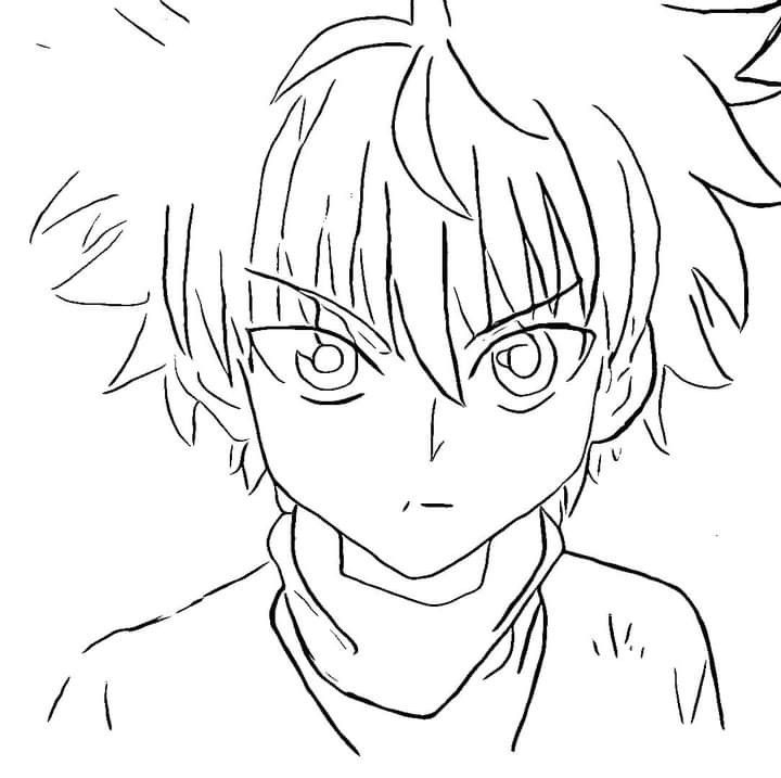 Killua drawing no color killua drawings coloring pages