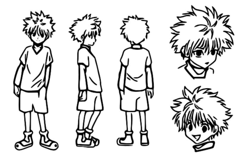 Coloring page hunter x hunter killua zoldyck