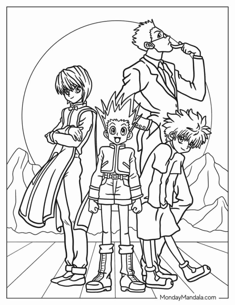 Anime coloring pages free pdf printables