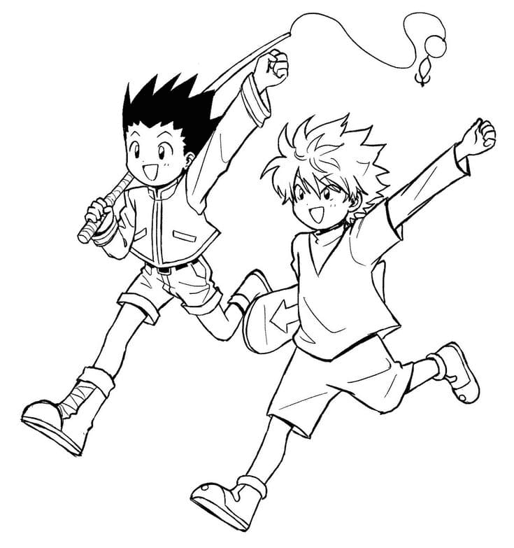 Killua zoldyck coloring pages printable for free download