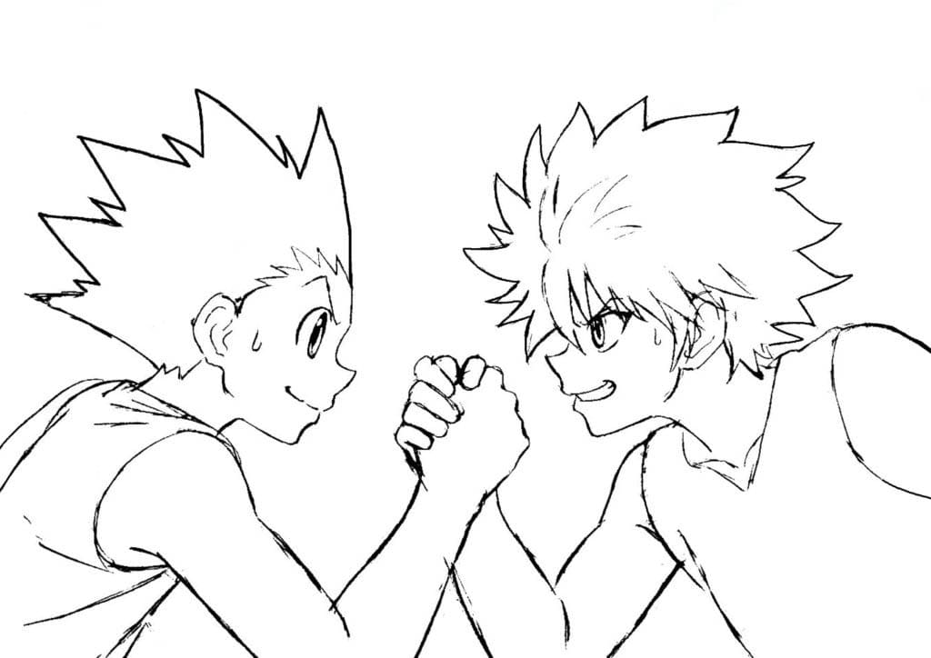 Gon freecss and killua hd coloring page