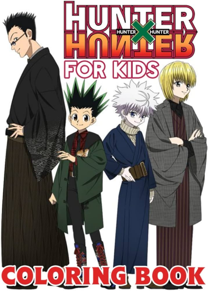 Äunter x äunter coloring book for kids anime manga killua and gon eyes box colorbook to drawing with pages high quality pictures to relaxation gift by grey laura grey