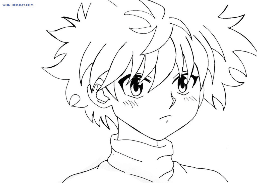 Killua hunter x hunter coloring page