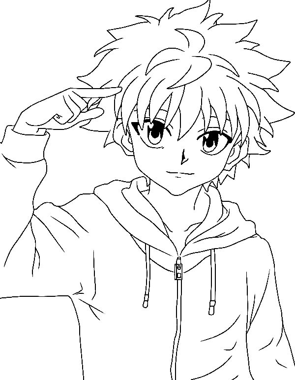 Killua zoldyck coloring pages printable for free download