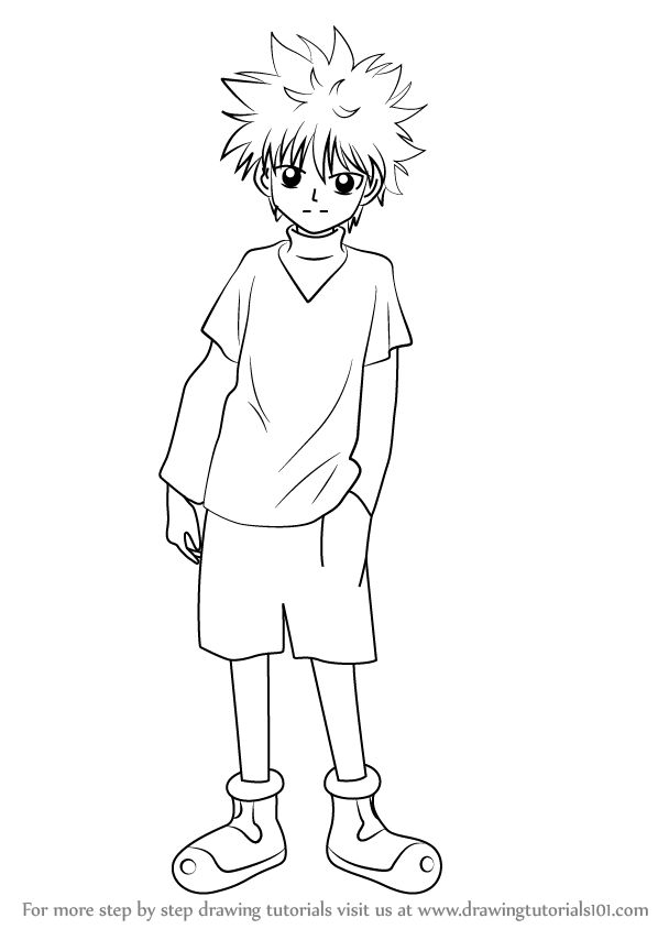 How to draw killua zoldyck from hunter x hunter hunter ã hunter step by step anime drawings boy anime lineart anime character drawing