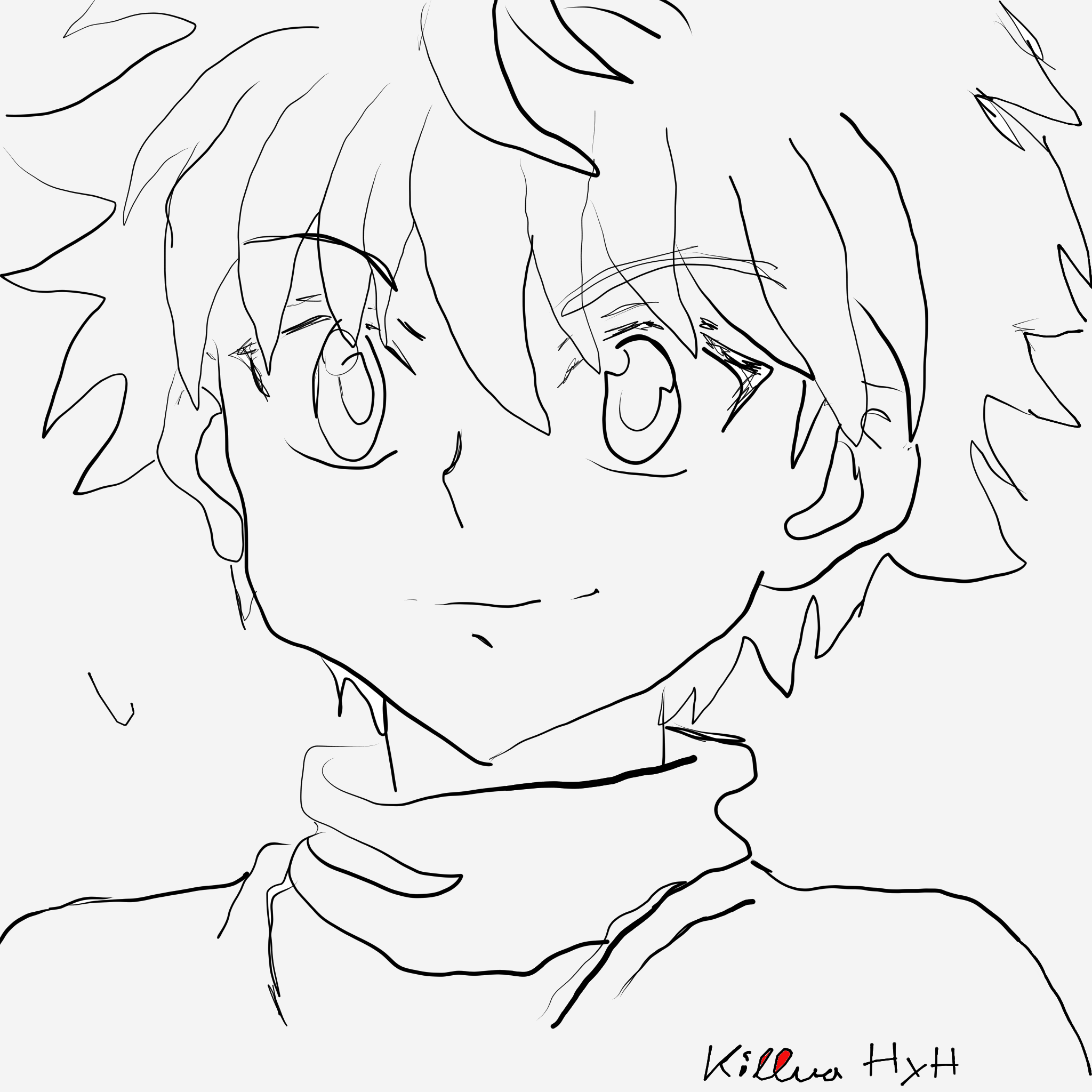 Got a wa tablet for my birthday and i tried drawing killua from hunterxhunter rdigitalart