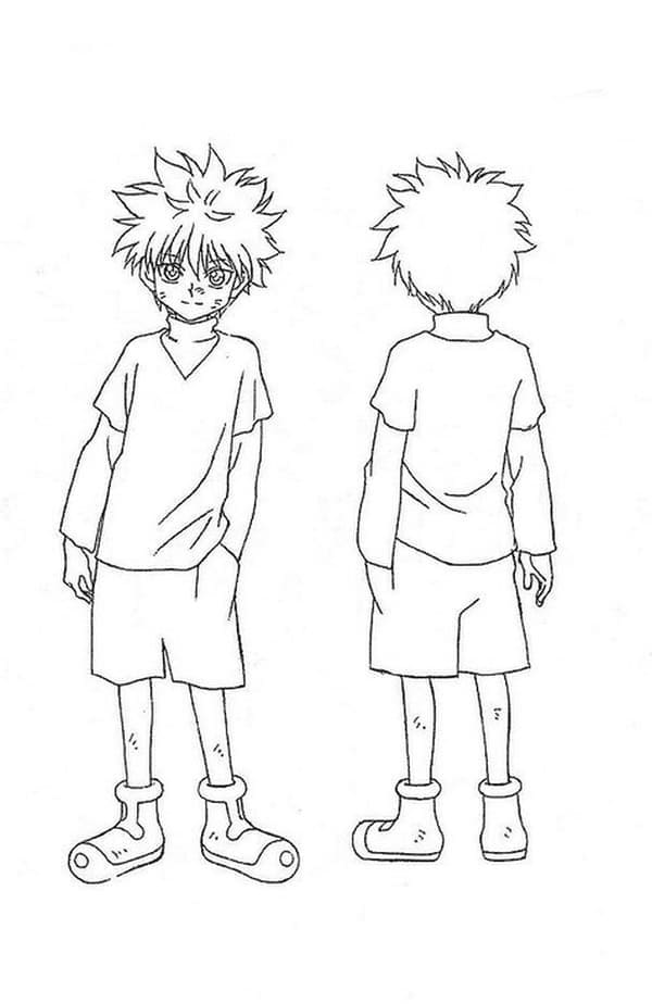 Printable killua zoldyck coloring pages