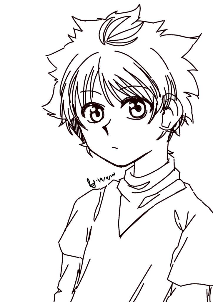 Hxh killua fan art black and white hunter x hunter amino