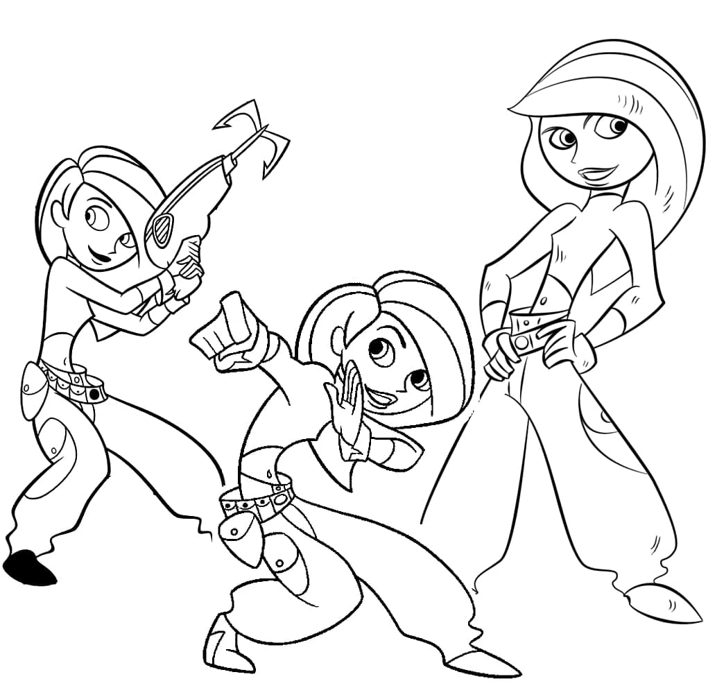 Kim possible action coloring page