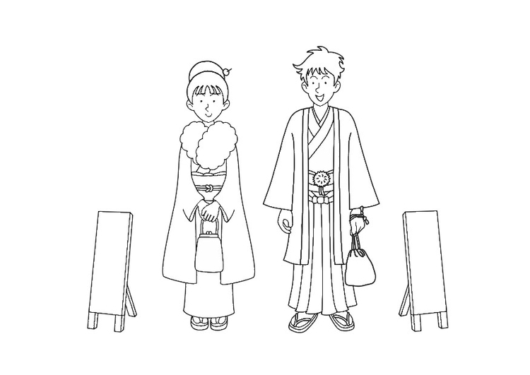 Coloring page kimono