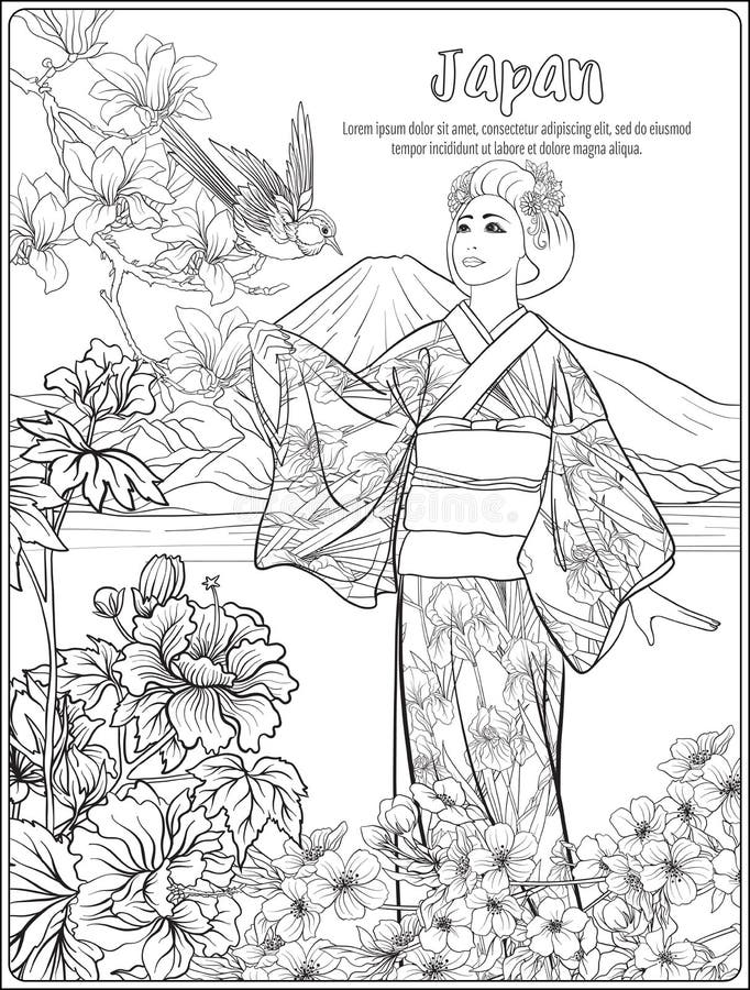 Kimono coloring stock illustrations â kimono coloring stock illustrations vectors clipart