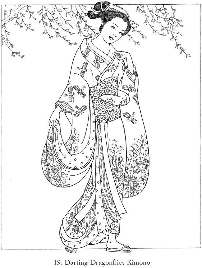 Japanese kimono designs coloring book sketch coloring page designs coloring books coloring pages coloring pictures