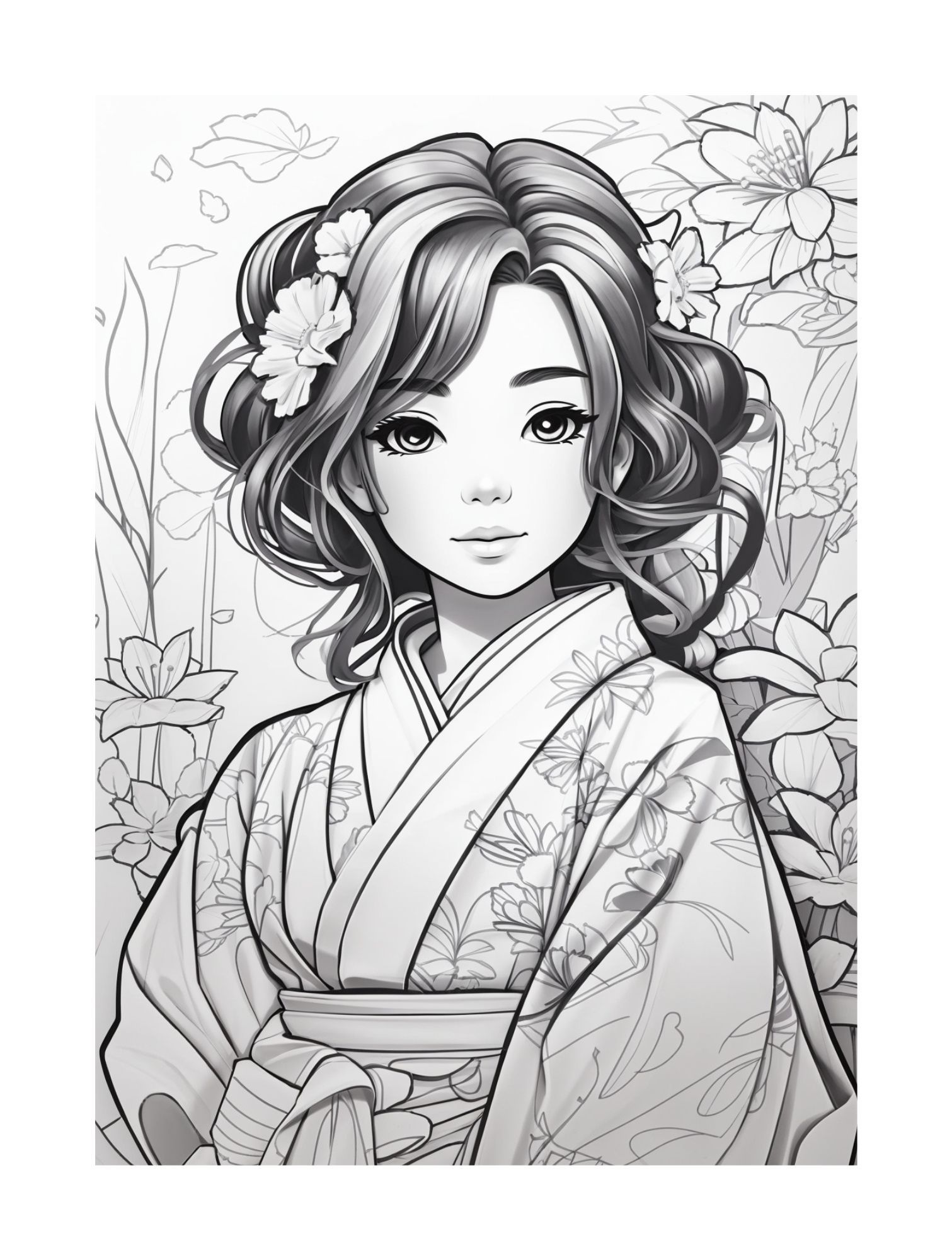 Kimono girls coloring book coloring books color coloring pages