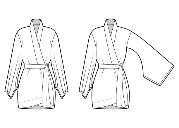 Kimono dress drawing stock photos pictures royalty